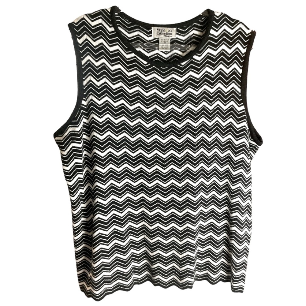 Style & Co. Sleeveless Chevron Sweater